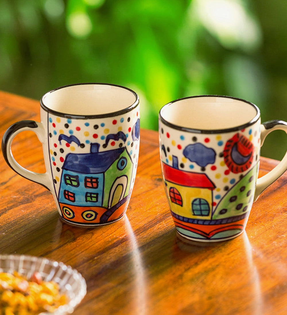 Colorful Village Pattern Mug