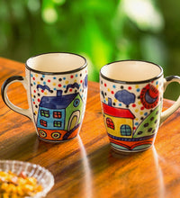 Colorful Village Pattern Mug