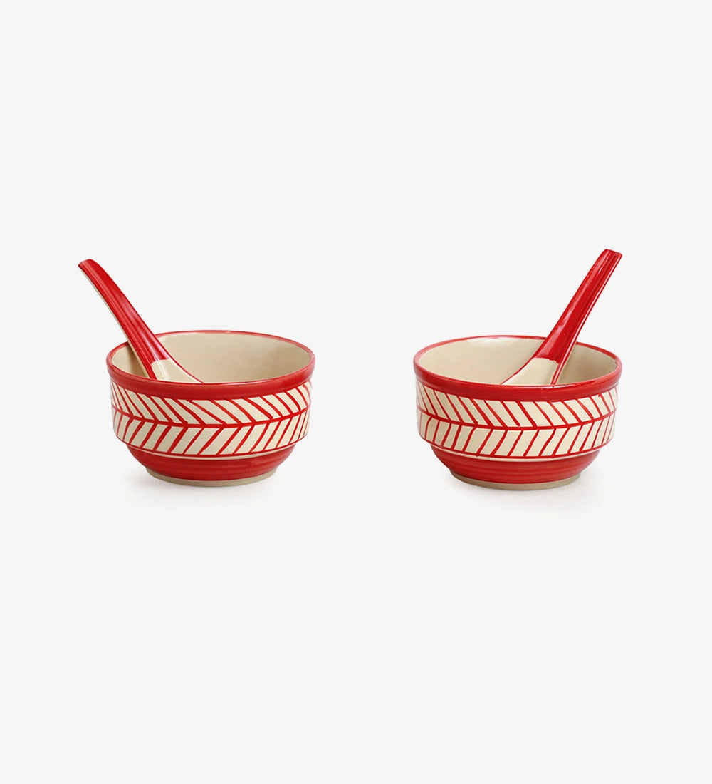 Striped Ceramic Spoon Bowl