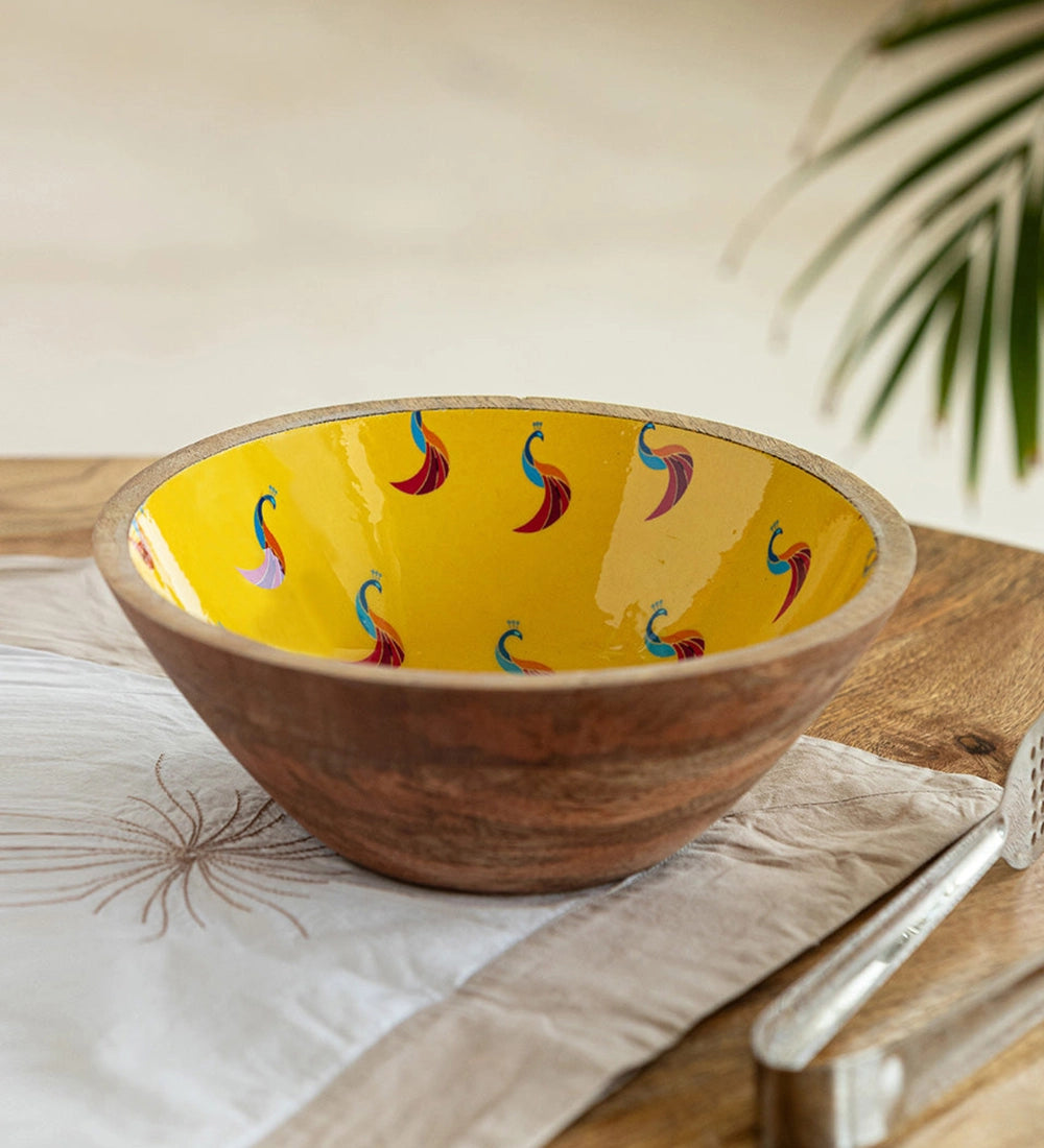 Vibrant Peacock Design Bowl