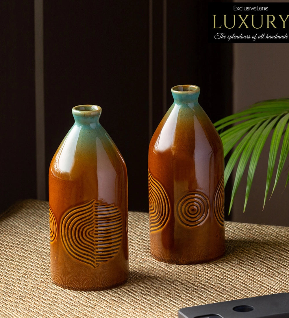 Hand-Engraved Ceramic Vase