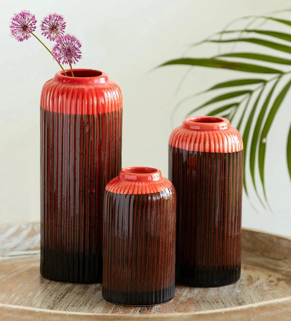 Set Of 3 Ceramic Table Vase