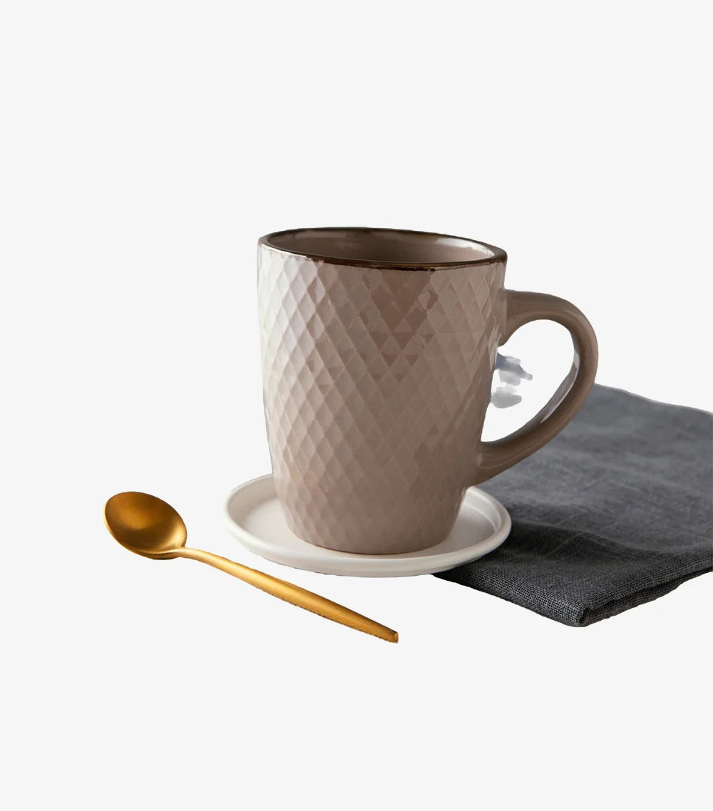 Premium Textured Charcoal Ceramic Mug
