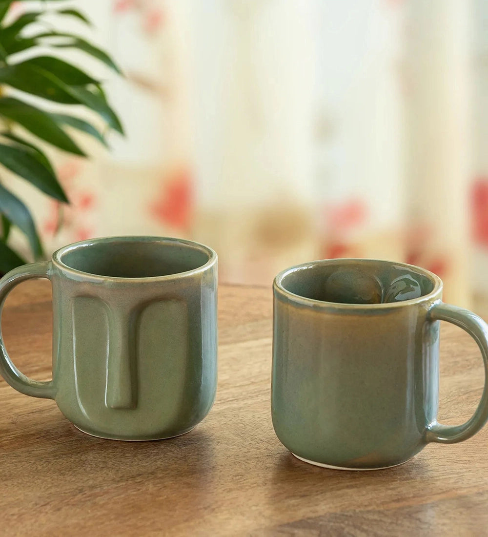 Geometric Ceramic Microwave Mugs