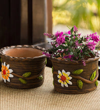 Round Printed Terracotta Planter