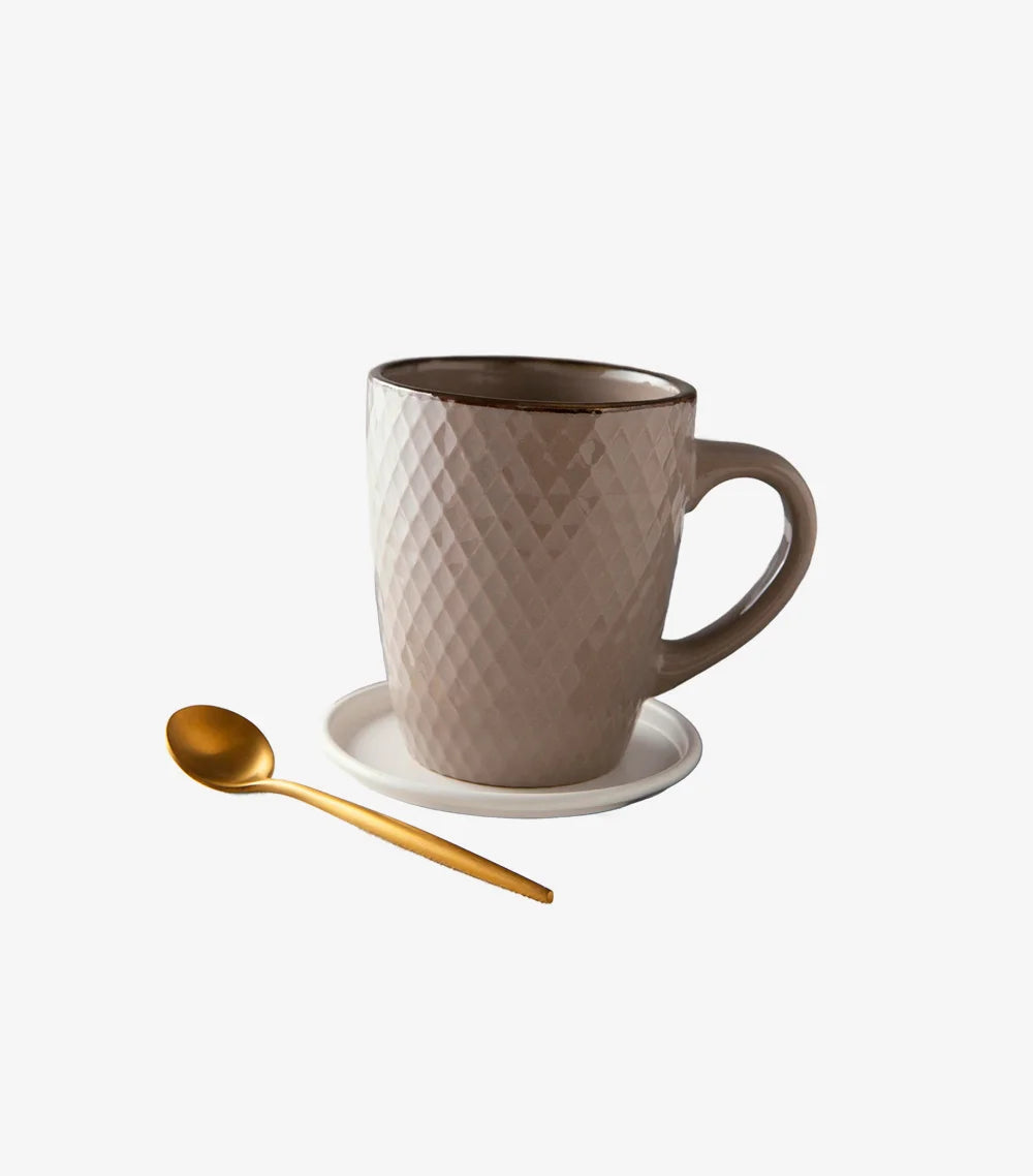 Premium Textured Charcoal Ceramic Mug