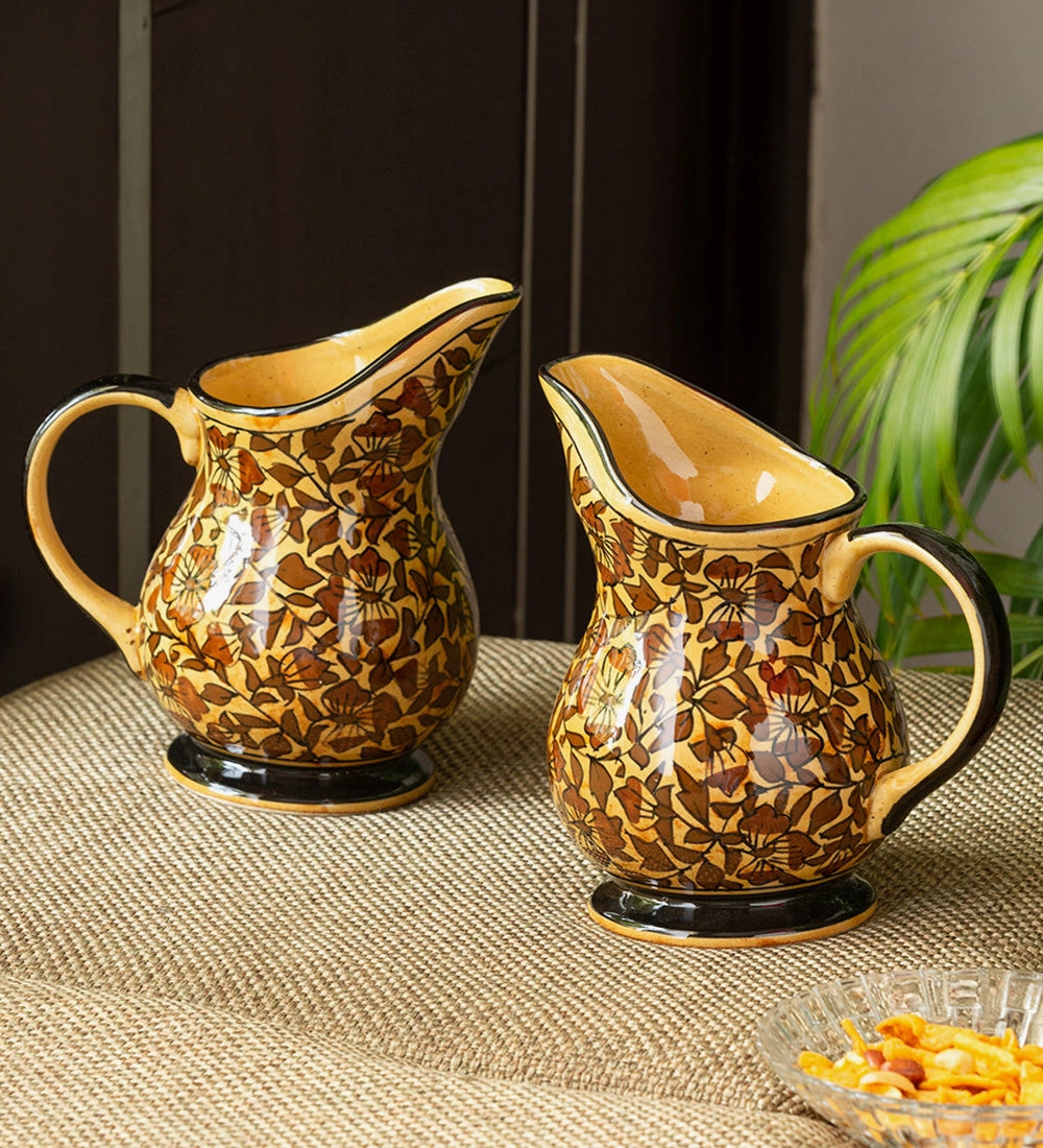 Floral Ceramic Water Pitcher