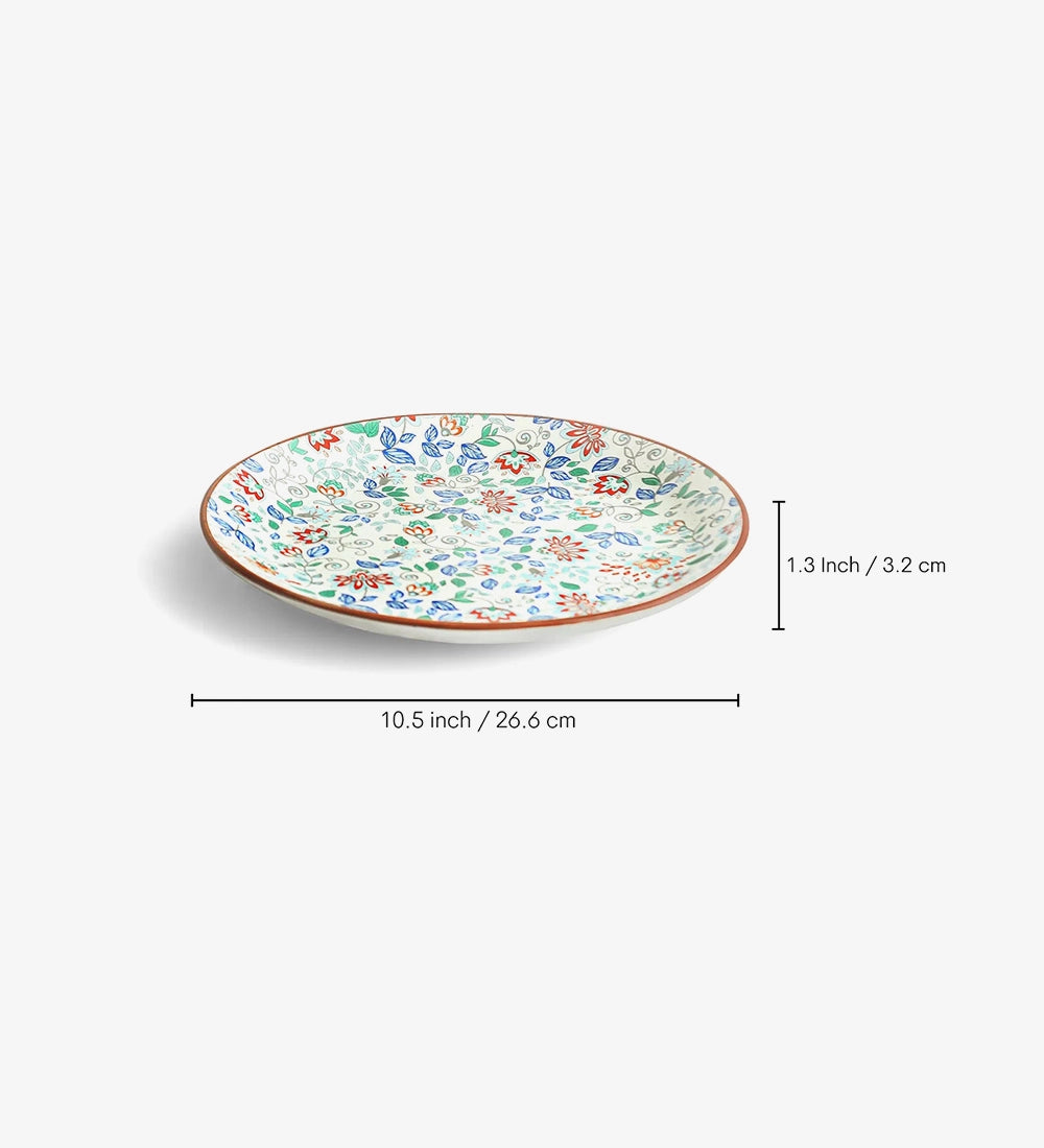 Floral Print Ceramic Plate