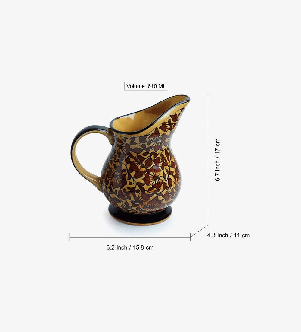Floral Ceramic Water Pitcher