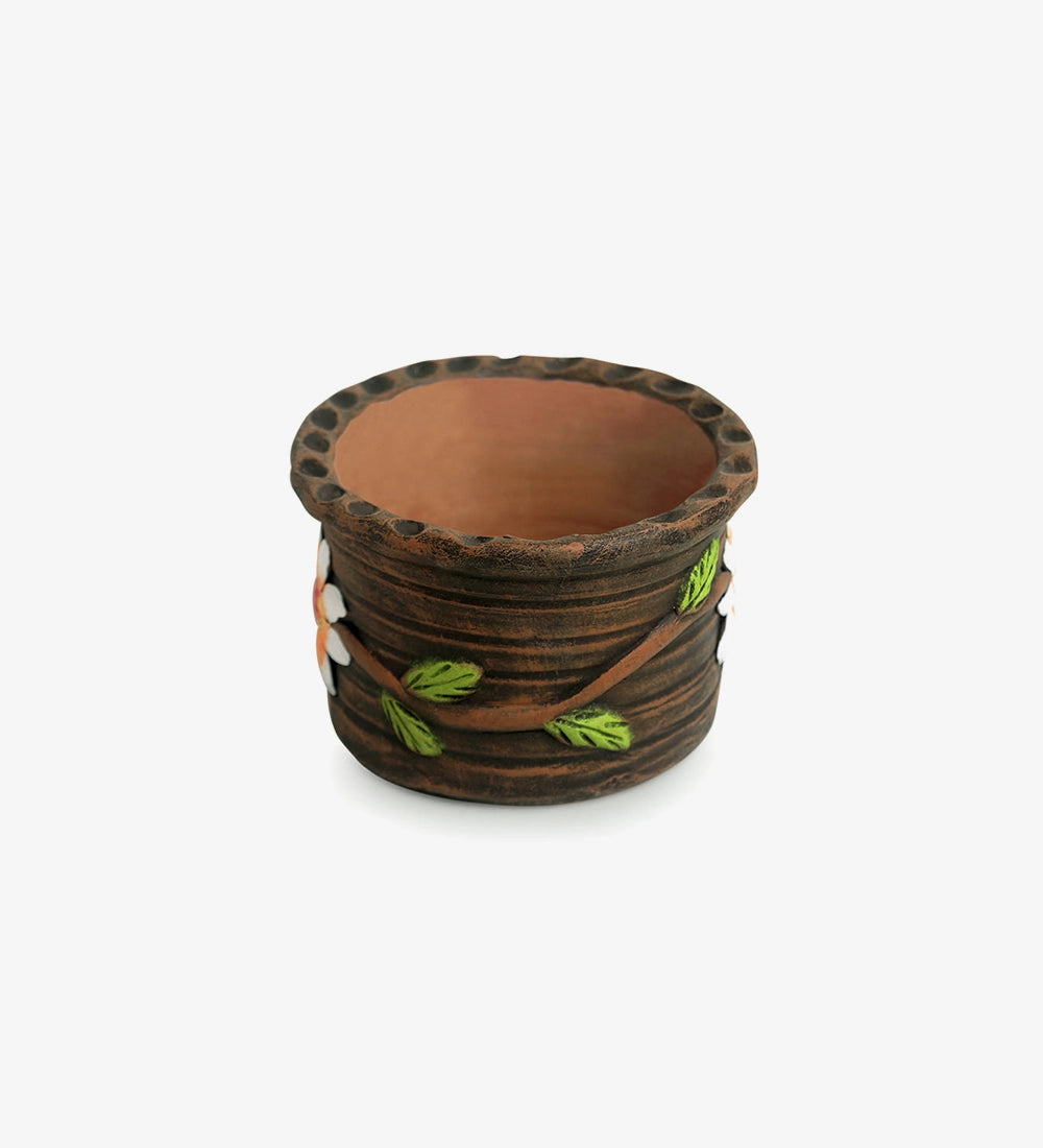 Round Printed Terracotta Planter