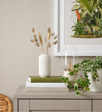 Ribbed Ceramic Flower Vase