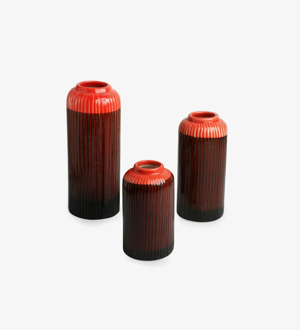 Set Of 3 Ceramic Table Vase